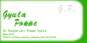 gyula poppe business card